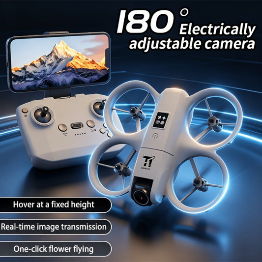 180° Rotating Dual Camera Drone Optical Flow Positioning Gyroscope Stabilization 360° Roll One-Button Takeoff Landing Calibration | Beginner Adult RC Quadcopter Gift for Kids Boys Girls