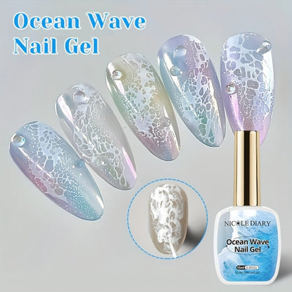 Gel Nail Polish NICOLE DIARY 2-Piece Watercolor and Ocean-Wave Set with Two 15ml Bottles for DIY Art