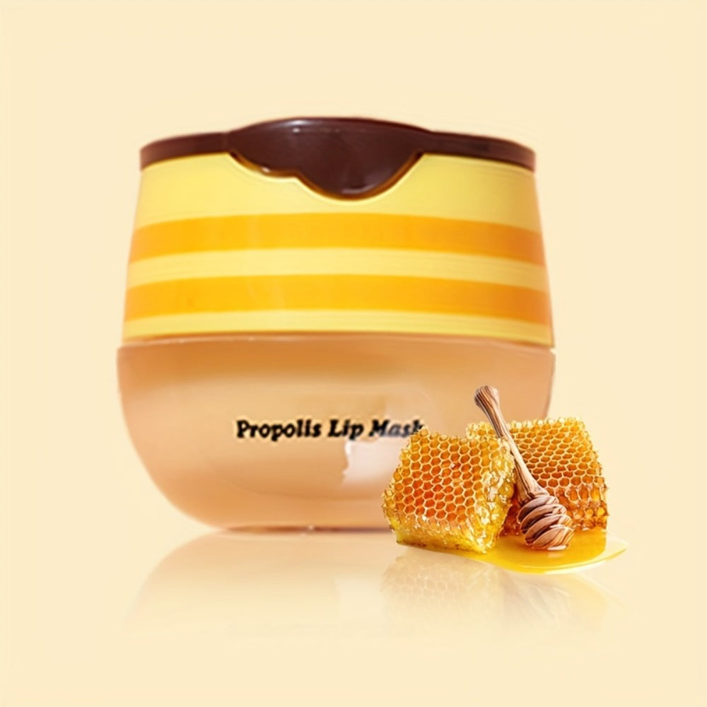Honey Pot Lip Balm Set 8 Pcs – Propolis & Honey Deep Moisturizing Lip Mask with Applicator Stick, care for Dry Chapped Lips, Nourishing