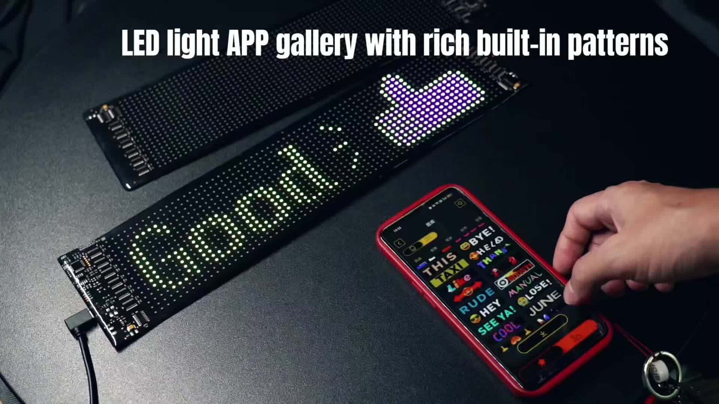 Flexible LED Matrix Display Sign Programmable Scrolling Text - Devil Eyes High Refresh Rate Battery Powered 6.81x2.76 Inch for Party Wedding Halloween Holiday 4th of July Decoration