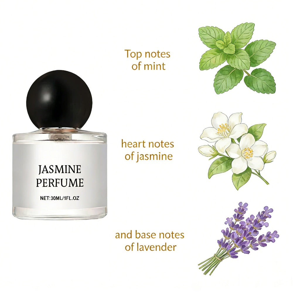 Women's Floral Perfume Spray — Jasmine & Sweet Orange Blossom | Fresh Mint Top Notes, Lavender Base | Long-Lasting 12-Hour Romantic Fragrance | Gift for Her
