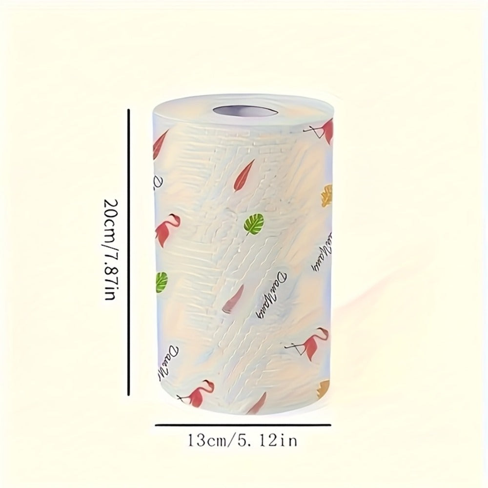 Four-Hundred-Sheet Kitchen Cleaning Towel Roll with Wall Hook for Dry or Damp Household Wiping
