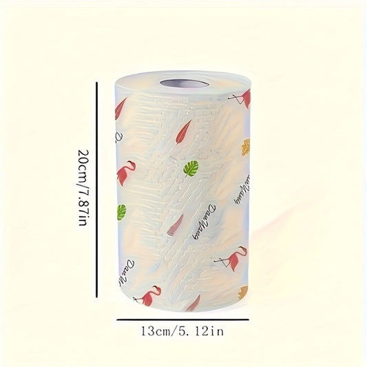 Disposable Kitchen Cleaning Towels Roll 400 Sheets Reusable Dry Wet Multipurpose Dishcloth Degreasing Paper Towel with Wall Hook Lazy Wipes Household Cleaning Supplies