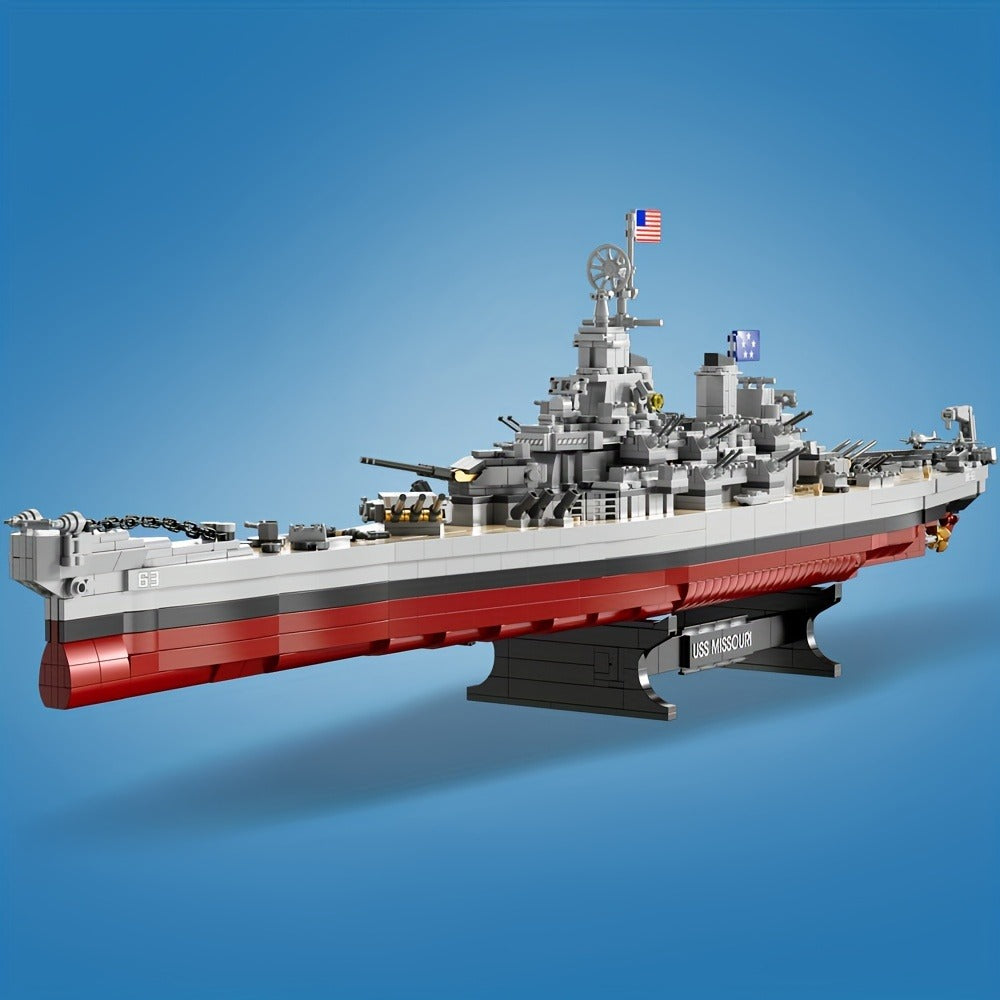 Battleship Model Building Kit 2228PCS – USS Missouri BB-63 Military Historical Warship Construction Set FC4203, Adult Collector Display Model, Unique Gift for History Buffs Men Teens Ages 14+