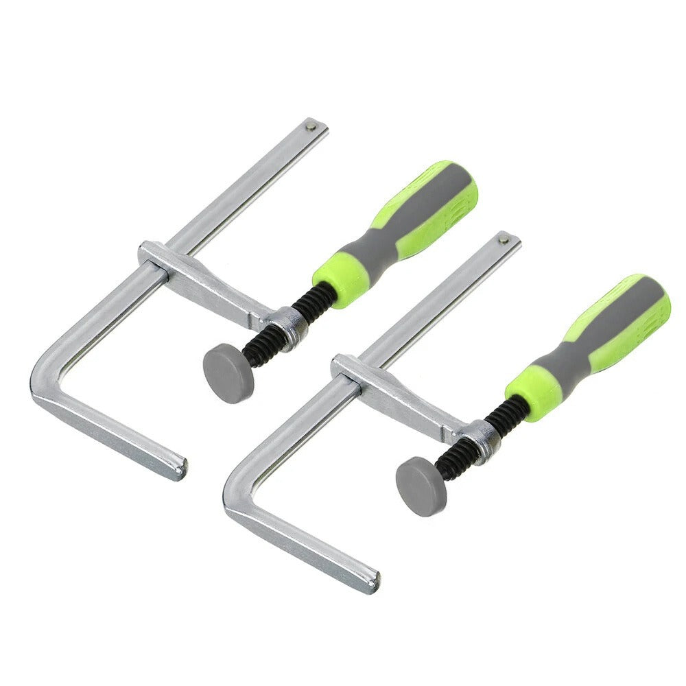Two-Piece Track Saw Rail Clamp Set with Quick-Adjust Handles for 19 mm and 20 mm Worktable Holes