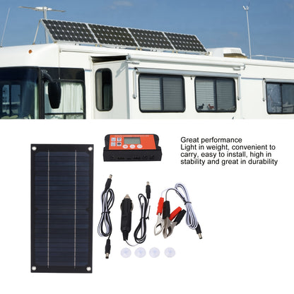 Monocrystalline Solar Panel Kit 18V with 100A Charge Controller – Portable High-Efficiency Solar Charger for RV, Camping, Outdoor Travel & Fishing, 12V/24V Off-Grid Power System with Extension Cable & Battery Clamps