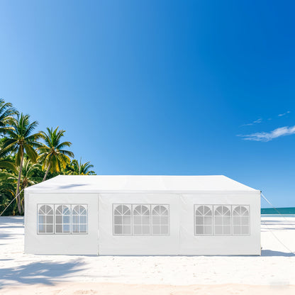 10x30ft Party Tent with Eight Removable Window Sidewalls in Pink, Black or White Color Options