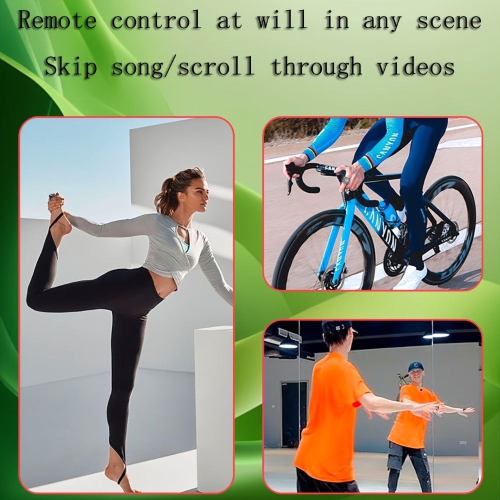 Bluetooth Selfie Remote Ring 2 Pack TikTok Scroll Shutter for iPhone iPad, Hands-Free Photo Capture Video Like Page Turn Music Control