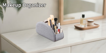 Faux Leather Desktop Organizer 5 Compartments – Multifunctional Remote Control Holder Caddy, Pen Holder Storage Box for Remote Controls, Pens, Eyeglasses, Makeup Brushes & Office Stationery, 10 Styles
