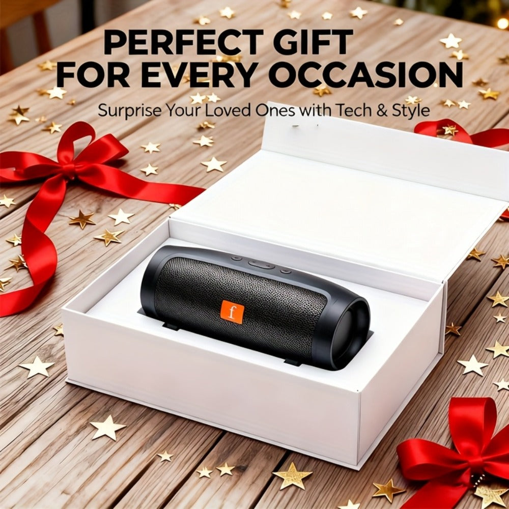 Portable Bluetooth Speaker with RGB Lights & Subwoofer – 5.2 Panoramic Surround Sound, Dual Speakers, Small Stereo Wireless Speaker for Home, Desktop, Holiday Gift for Men & Women