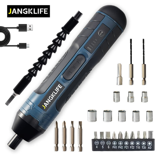 Cordless Electric Screwdriver Set – Rechargeable Power Screwdriver with LED Light, DC Charging, Bit Accessories Included, for Home DIY & Repair