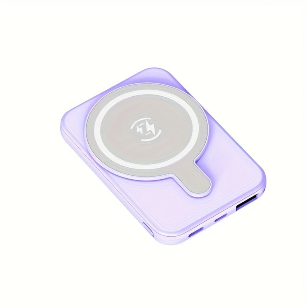 Slim Pocket Magnetic Power Bank 5000mAh 10000mAh with LED Display Wireless Charging Type-C Micro USB Input Fast Charge Battery Pack for iPhone 16 15 14 13 12 Samsung Android Travel