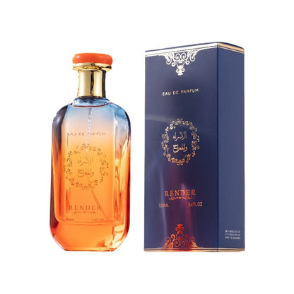 Men's Cologne 100ml Eau de Parfum Spray in Amber Gradient Glass Bottle with Blue Presentation Box