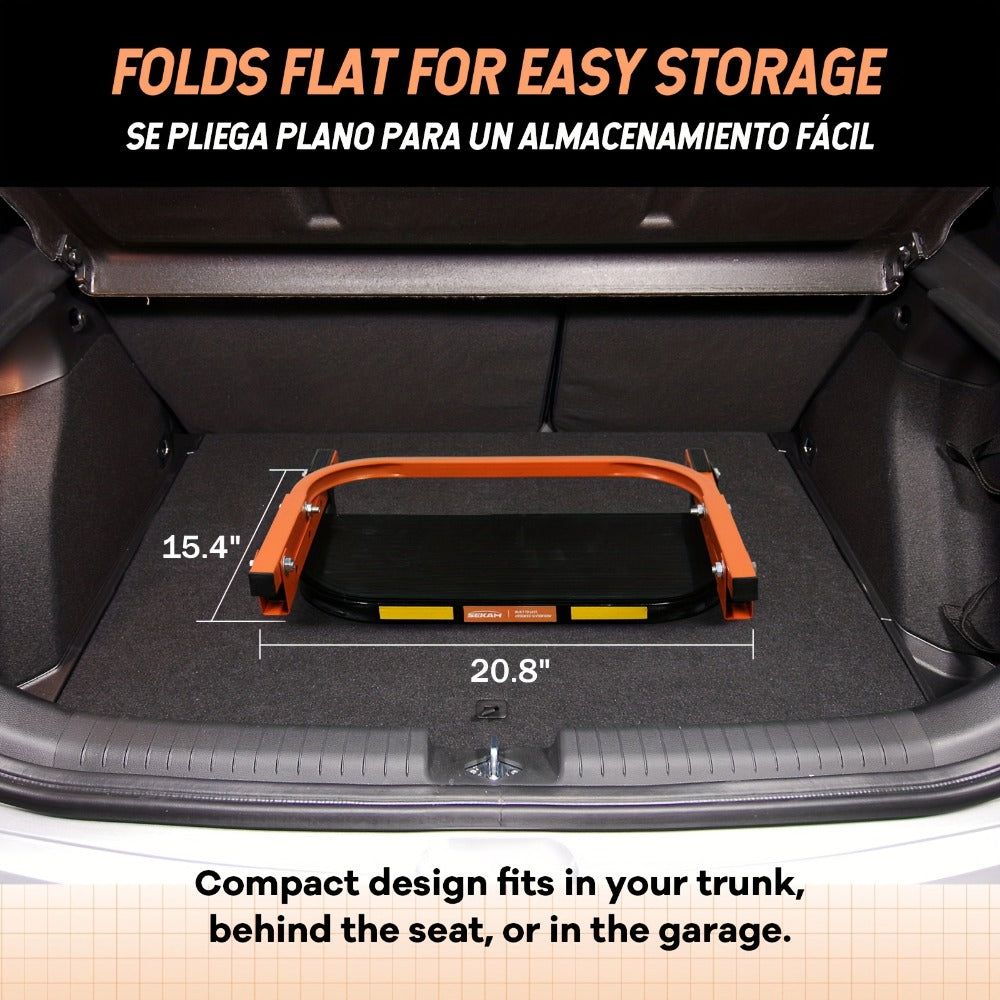 Tire Step Foldable Anti-Slip Thickened – 300 / 500 / 650 lb Capacity Adjustable Height for Truck SUV Trailer Maintenance, Fits Tires Up to 13.5" Wide, Portable