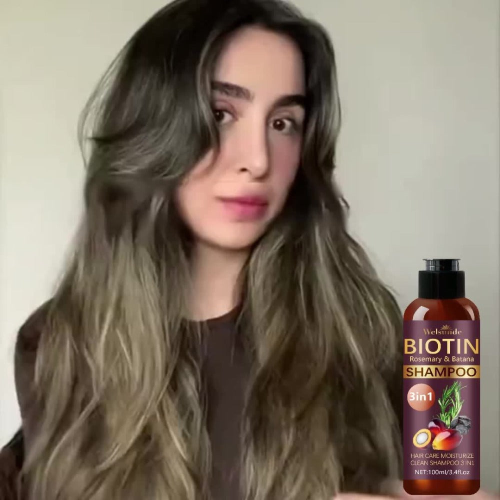 Two-Pack 100 ml Batana Oil Shampoo with Biotin and Rosemary Extract for Daily Hair Care Routines