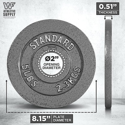 Gray STANDARD Cast-Style Weight Plates in Single, Pair, Four-Piece and Mixed Sets for Barbell Training