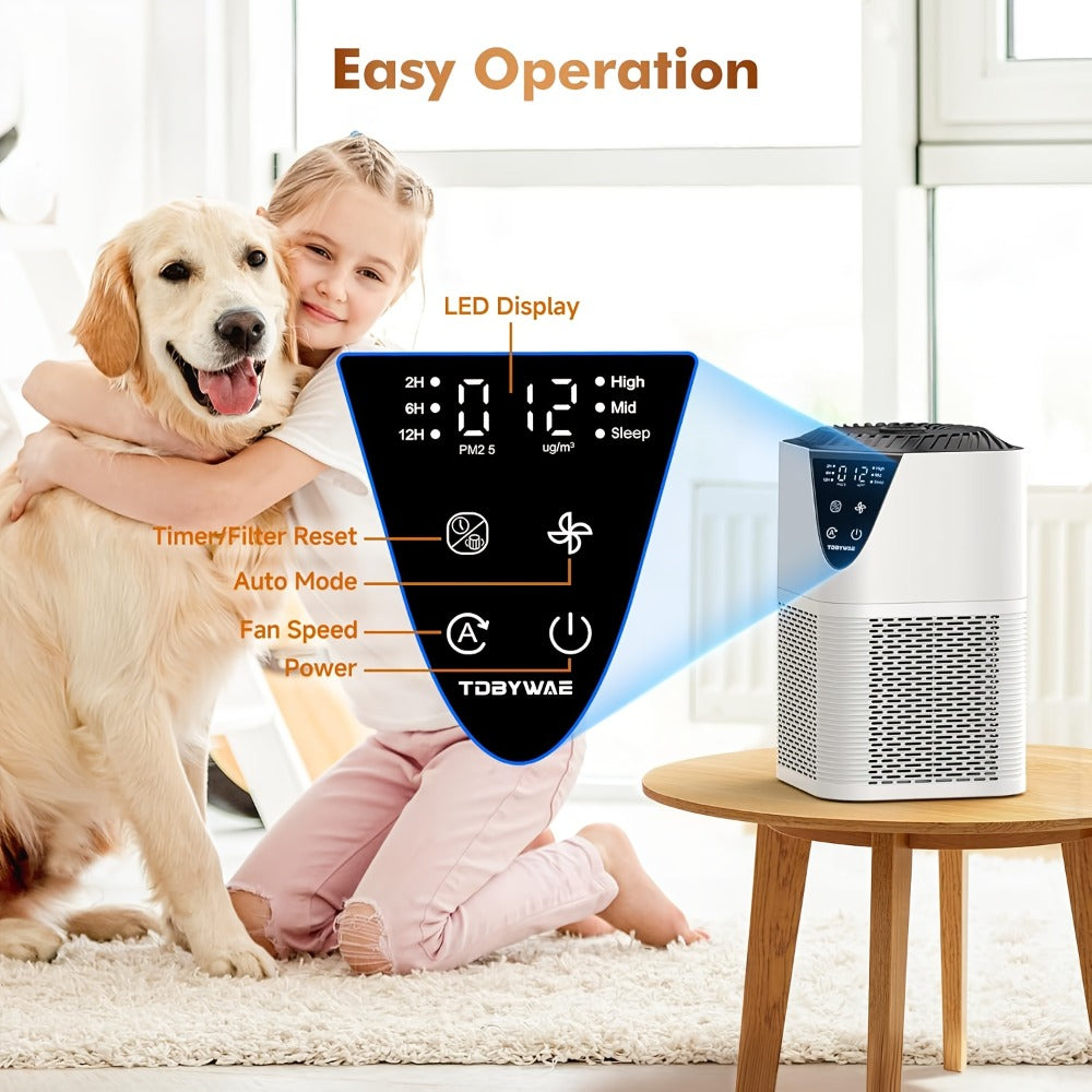 Air Purifier with 3-in-1 True HEPA Filter, 1250 Sq Ft Coverage, Air Sensor and Aroma Function