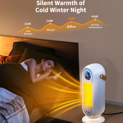 1500W Oscillating Tower Space Heater in Black or White with Digital Remote or Knob Controls