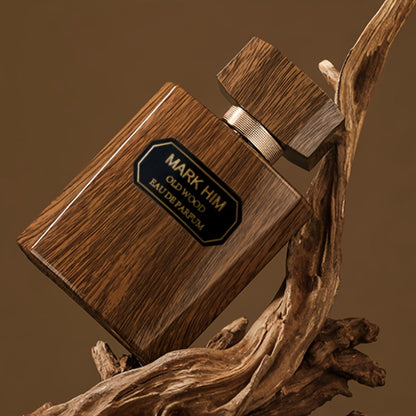 Cologne Spray for Men MARK HIM OLD WOOD 100ml with Wood-Look Bottle, Rectangular Cap and Boxed Presentation