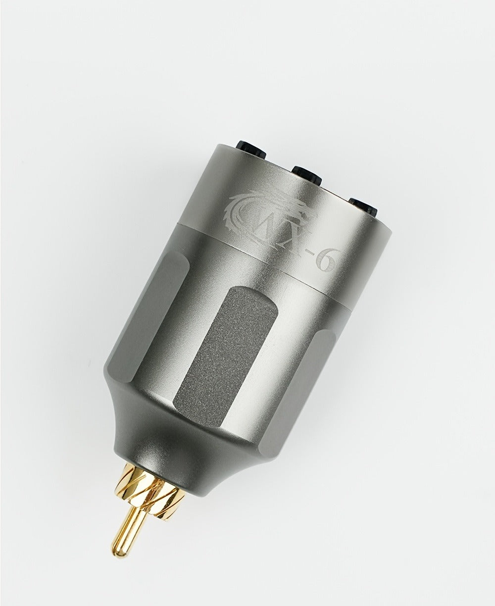 WX-6 Rechargeable Tattoo Power Supply with LED Display and Four RCA or DC Color Configurations