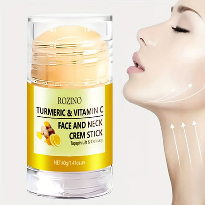 Skincare Set with ROZINO Label, 5 Turmeric and Vitamin C Cream and Serum Items for Face Hands and Feet