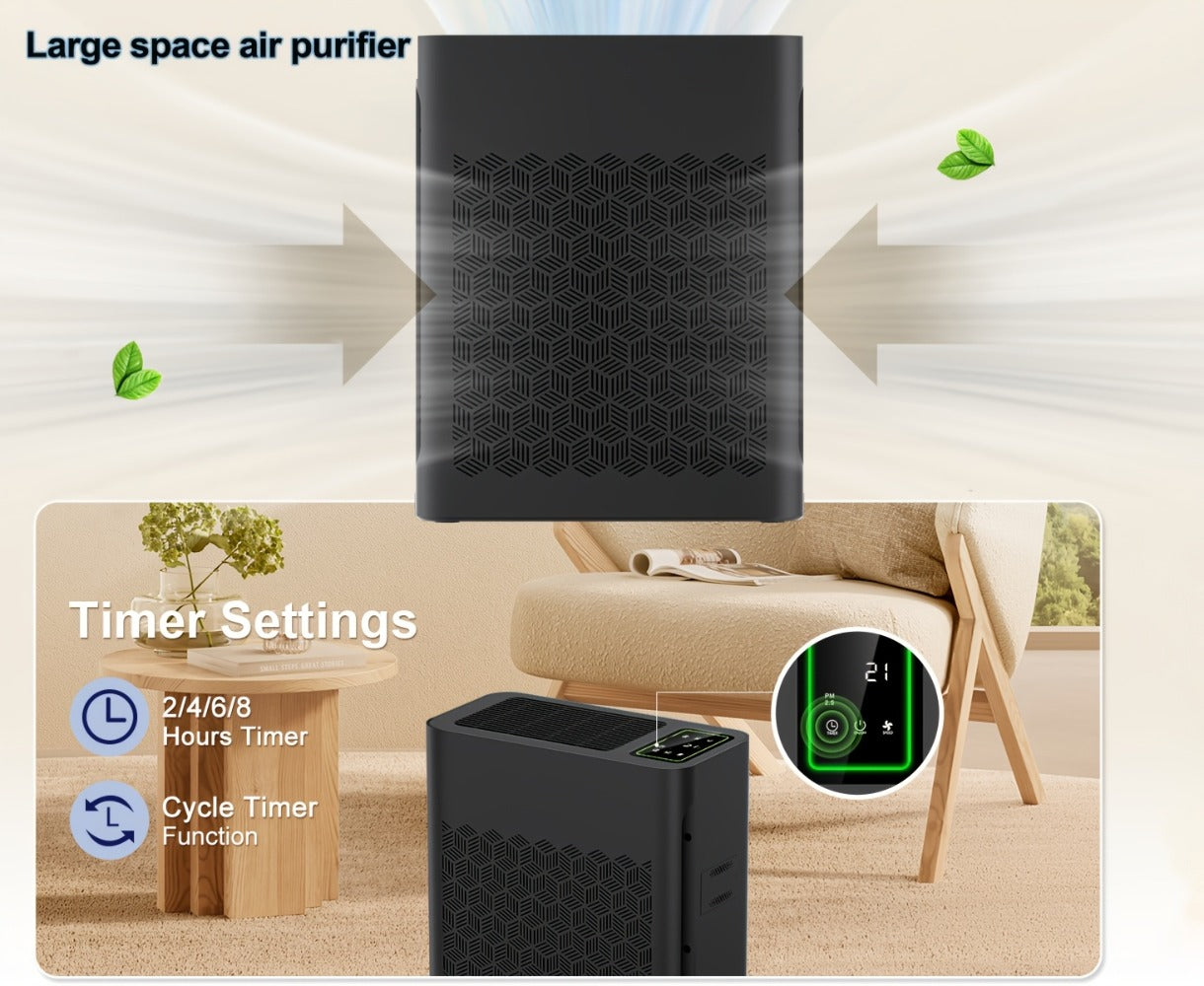 Air Purifier with HEPA Filter, 1095 Sq Ft Coverage, PM2.5 Display, Air Sensor, Auto Mode and Timer