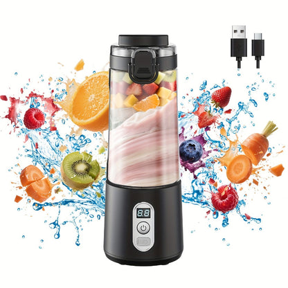 Portable Blender with Clear Cylindrical Cup, Digital Timer Display, Flip-Up Handle and Three Color Options