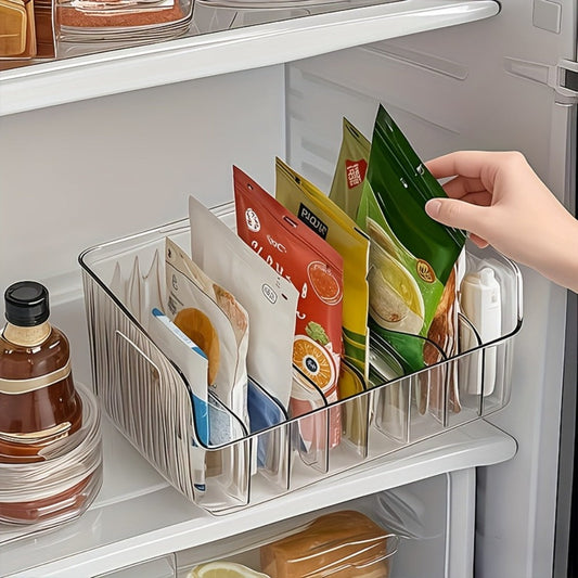 Seasoning Box Kitchen Organizer Transparent Detachable Rack with Adjustable Compartments for Countertop