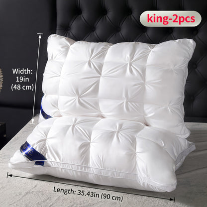 Two-Piece Bed Pillow Set in Six Colors and Queen or King Checkout Sizes for Bedroom Use for Home and Everyday Use