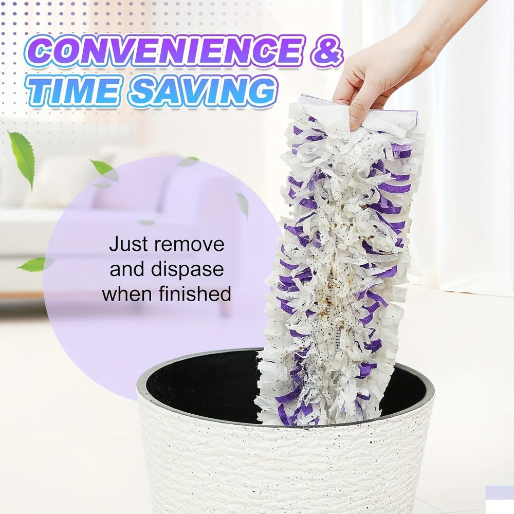 Forty-Piece PowerMop-Style Disposable Refill Pad Pack with Purple Strips and Adhesive Backing