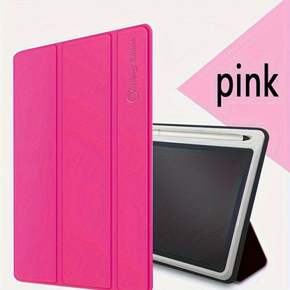 10.1-Inch Pink LCD Writing Tablet with Folding Protective Case, Stand Position and Included Stylus