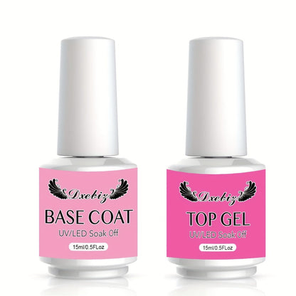 Builder Gel Nail Kit 5-in-1 Clear Nail Extension Gel Set — Primer Brush Repair Gel Nail Strengthening Overlay Kit 0.51oz, Beginner DIY Home Salon for Natural Nails Women Nail Art Starter