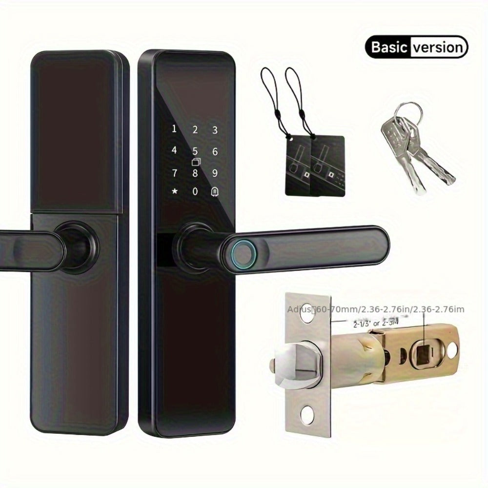 Fingerprint Smart Door Lock with WiFi App Keypad – 4-in-1 & 7-in-1 Keyless Entry, Wide-Angle Camera Option, Cat Eye Style, No Key Needed, for Home Rental Airbnb Office Hotel, iOS Android, Black