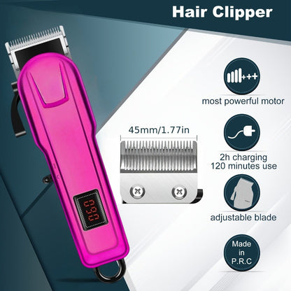 Adjustable Alloy Blade Hair Clipper Set for Men — USB Rechargeable Cordless Trimmer for Home, Salon & Travel, Gift Box Edition for Husband Boyfriend Father, Rose Red Golden Classic Styles
