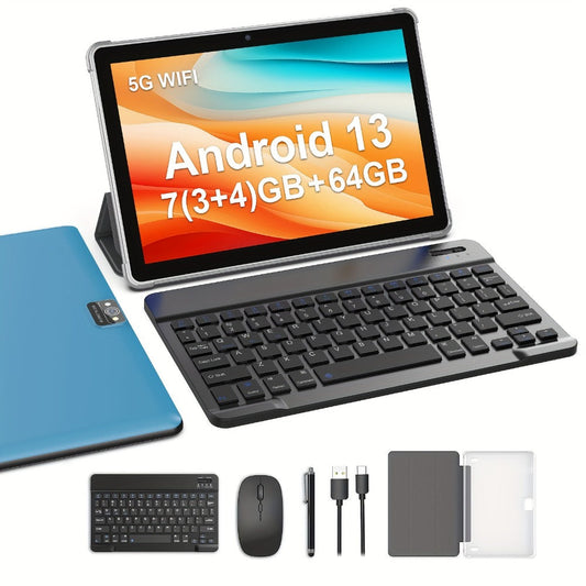Android Tablet 10-Inch with Android 13, 7GB Total RAM, 64GB Internal Storage and 1TB Expansion Support