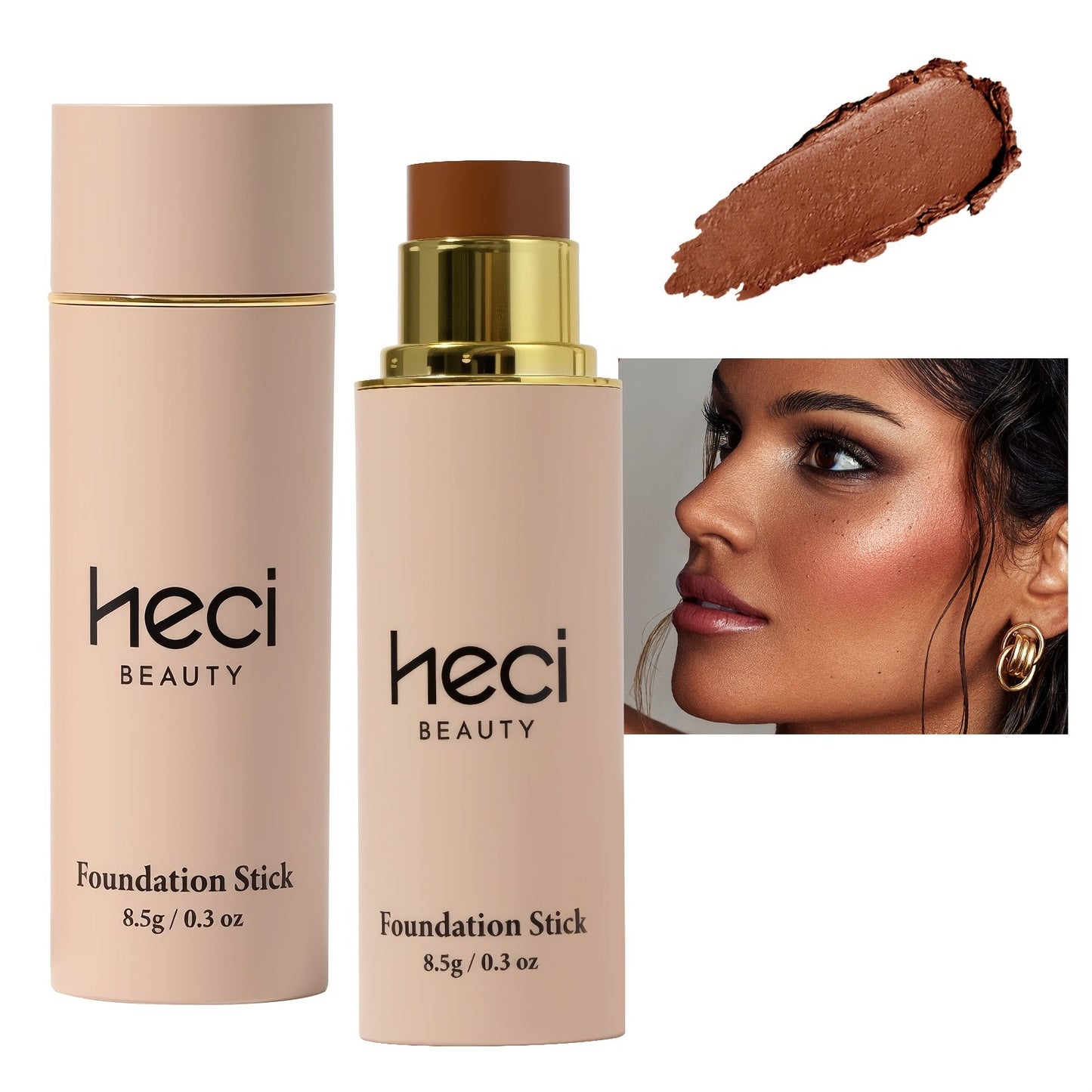 CC Cream Foundation Stick 2-Pack — Full Coverage Concealer, water-resistant extended-wear Natural Matte Finish, Lightweight Moisturizing