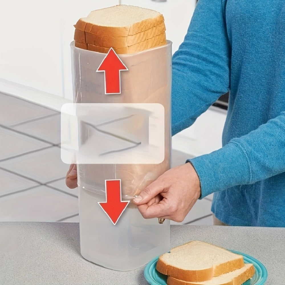 Food Storage Container Bread Box with Clear Rectangular Body, Flip-Top Lid and Red or Black Selection