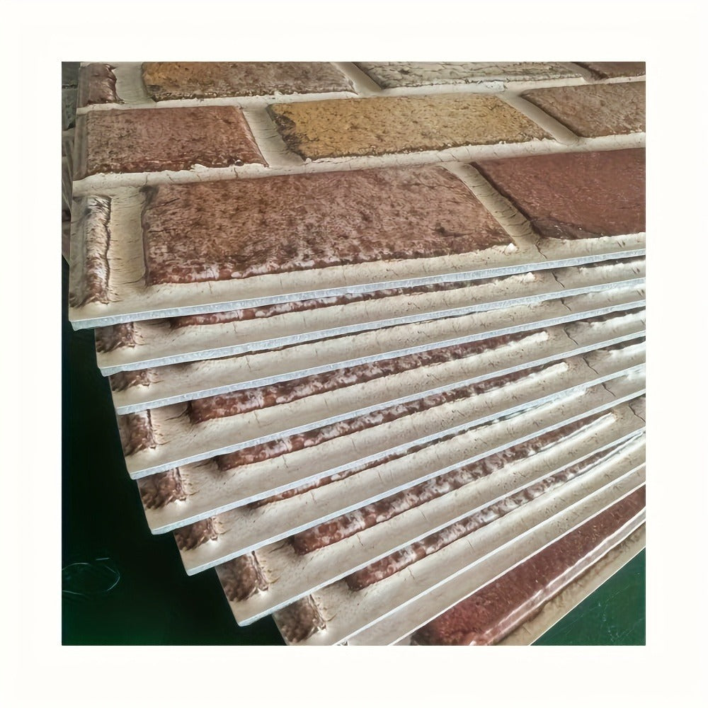 Twenty-Piece Vintage Brick and Stacked-Stone Wall Tile Sticker Set in Pattern 579, 566 or 576
