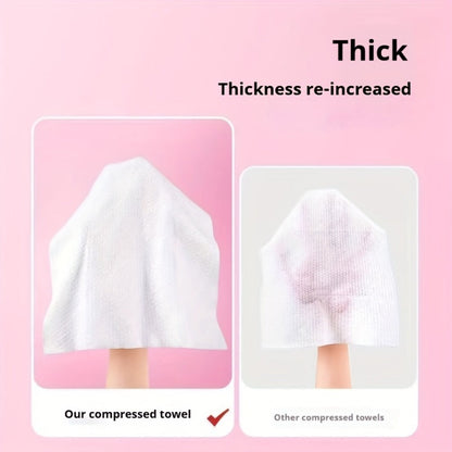 Disposable Face Towels 180 Pcs Soft Thickened Cotton Compressed Cleansing Towel for Women Men All Skin Types Travel Portable Facial Wipes 3 Packs 60 Pcs Each