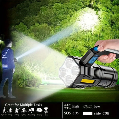 XHP90 Tactical Flashlight 2 Pack 300 Lumen 4 Modes USB Rechargeable 18650 Camping Light with Battery Display 200m Beam