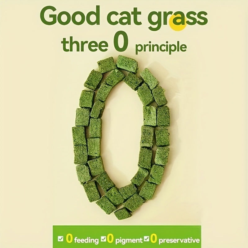 Cat Grass Pellets Freeze-Dried 150g – Mint Flavor Hairball Control Granules, Natural Chewing & Teeth Grinding Snack for Cats, Digestive Support Cat Treat (5.29oz)