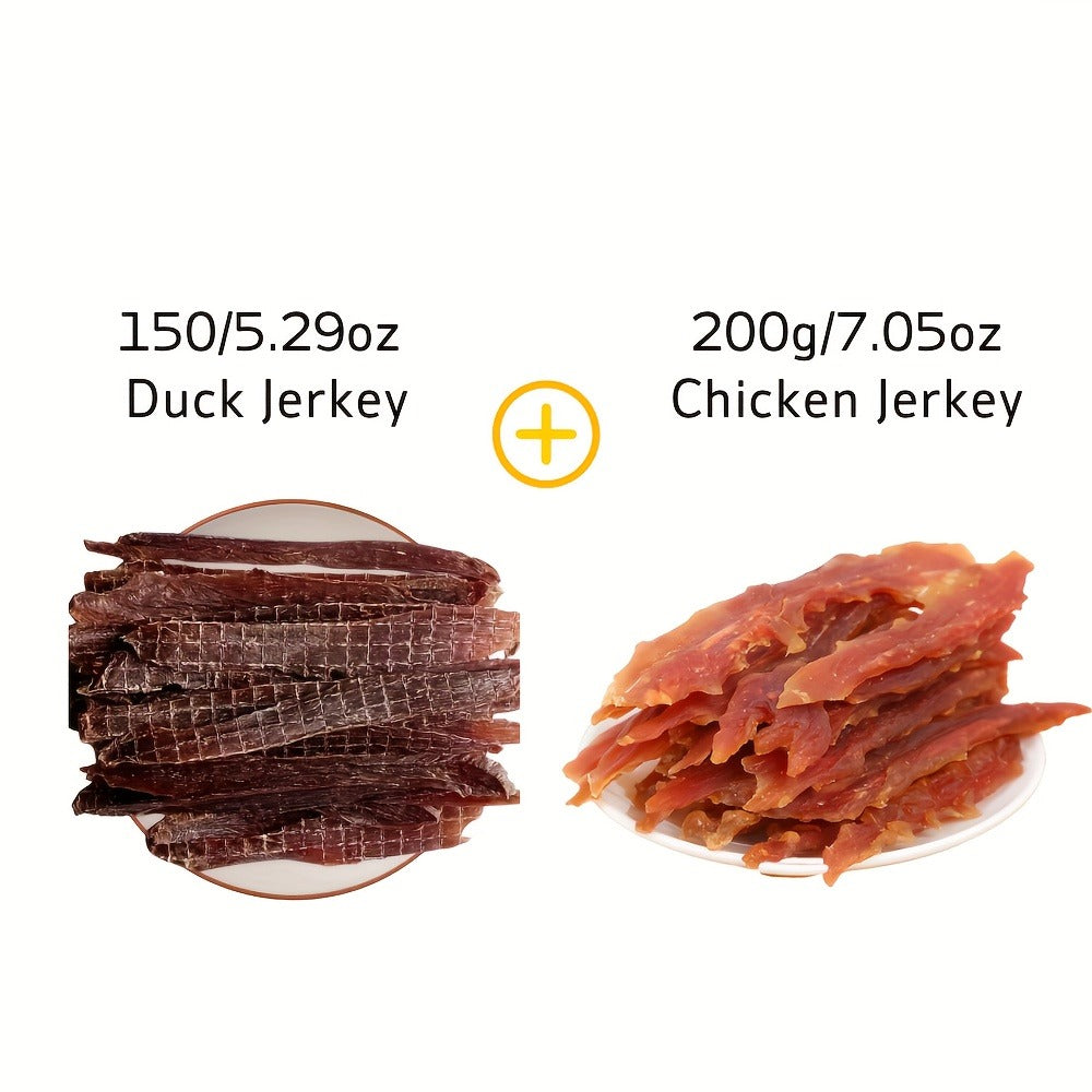 Dog Treats Chicken and Duck Jerky Dual Packs with Six 200g Plus 200g Flavor Combinations for Dog Reward Use