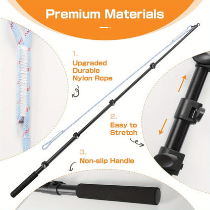 Dog Toy Telescopic Aluminum Flirt Pole with Reinforced Nylon Rope and Three Detachable Interactive Toys
