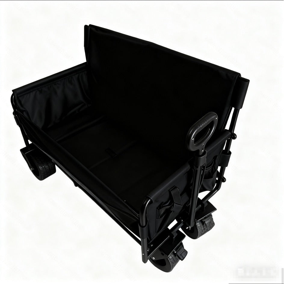Foldable Utility Wagon Cart 550 lbs – Heavy Duty Collapsible Outdoor Cart with Bench Seat & All-Terrain Wheels