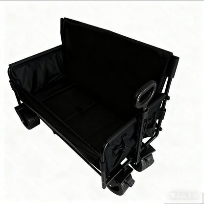 Foldable Utility Wagon Cart 550 lbs – Heavy Duty Collapsible Outdoor Cart with Bench Seat & All-Terrain Wheels