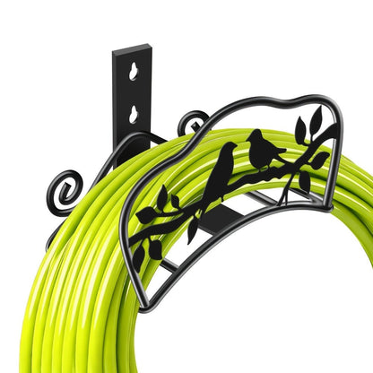 11 x 6-Inch Wall-Mounted Garden Hose Holder in Little Bird or Butterfly Decorative Designs