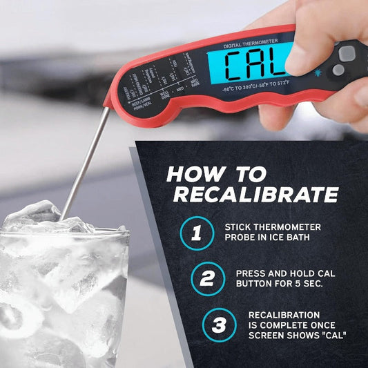 Meat Thermometer Instant Read - Digital Food Thermometer with Backlit Display for Cooking, BBQ, Grill & Oven, °C/°F Switch