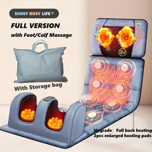 EMS Leg Massager Full Body Massage Pad 10-Zone Wave Vibration Kneading Pillow with Foot Calf Massager Hot Compress & Storage Bag