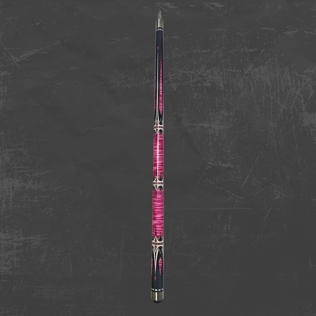 Two-Piece Carbon Fiber Pool Cue with Metal Joint, Wrap Section and Pink or Blue Graphic Designs