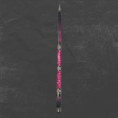 Two-Piece Carbon Fiber Pool Cue with Metal Joint, Wrap Section and Pink or Blue Graphic Designs